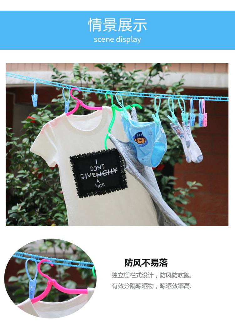 Product Introduction of ราวตากผ้า ราวตากผ้า ราวตากผ้า แบบรั้ว ลมและลื่น แบบไม่มีรูพรุน สำหรับการเดินทางกลางแจ้ง ราวแขวนเสื้อผ้าเชือกไนลอนหนาสำหรับเสื้อผ้า 9