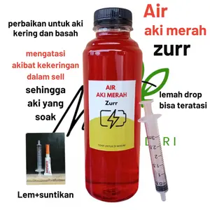 Air Aki Merah Zurr - Aki kering dan Basah, Performa Aki Maksimal, Awet & Tahan Lama (250ml)