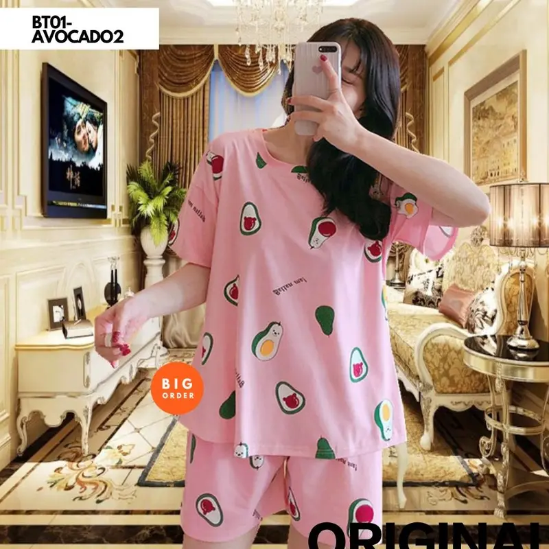 Baju Tidur Wanita Piyama Lengan Pendek Motif Karakter Pakaian Tidur Wanita - Baju Tidur Korea - BT01 - BO Dewasa Fit Katun Lembut 3