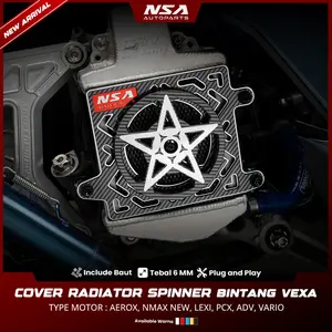 COVER RADIATOR SPINNER BINTANG VEXA TYPE CARBON VARIO STYLO PCX NMAX AEROX ADV LEXI NSA
