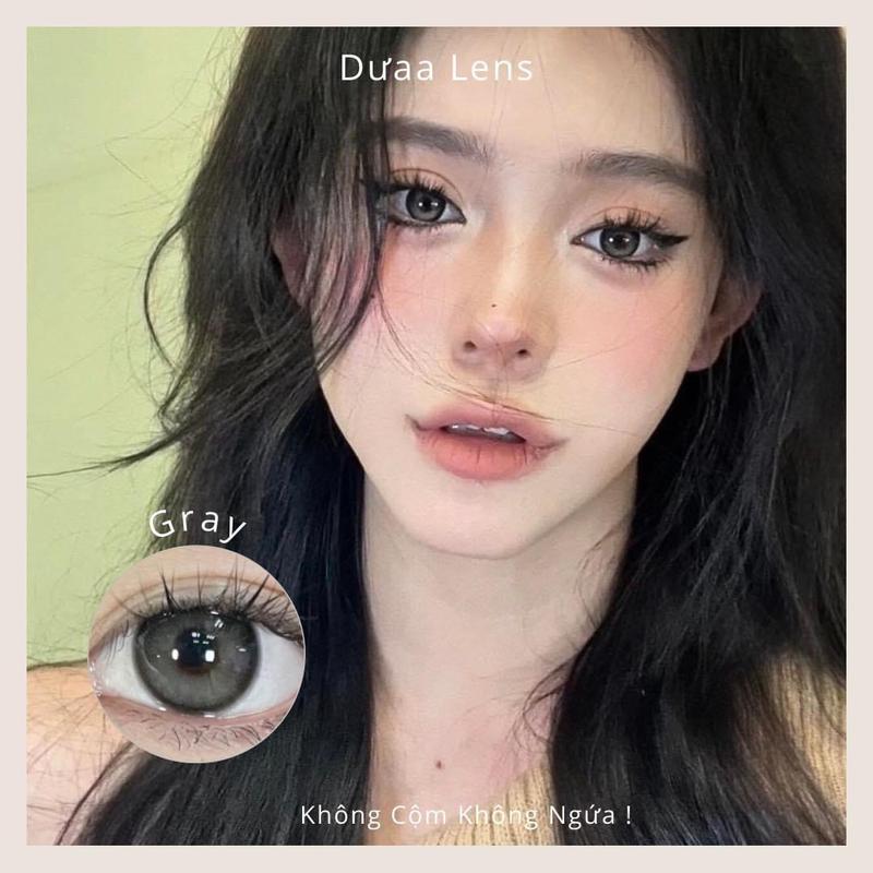  DƯAA LENS - Kính Áp Tròng Xám trăng khuyết Sliver Bead Gray Hiệu Ứng Douyin lens  trăng  khuyết  lệch 
