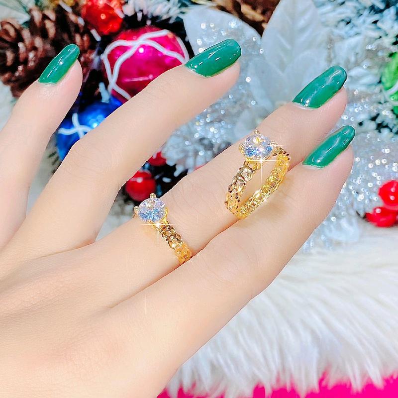 Nhẫn nữ đẹp kim tài Hàn quốc đeo nhỏ xinh dễ phối thời trang Phụ nữ Kỷ niệm Tốt đẹp