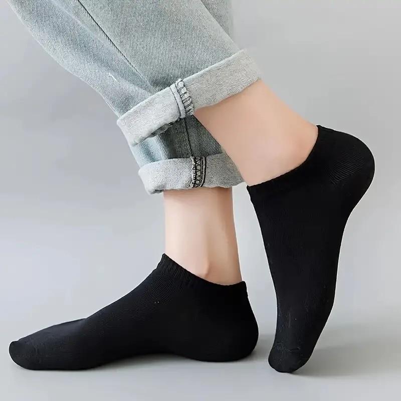 20 Pairs Unisex Solid Ankle Socks, Casual Breathable Low Cut For Summer Daily Wear, Multipack Minimalist Plain Ankle socks. Men's Socks & Hosiery, Menswear. Women's Socks. sock sale, Basic , Fashion 5