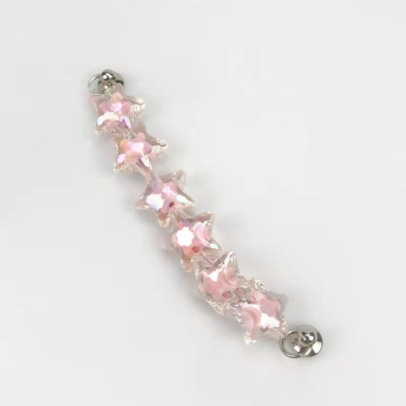Product Introduction of Jibbitz Charms Shoes Decoration Accessories Shoes Light Color 13cm Pearl Chain Acrylic Star Chain Button for Hole Rubber Shoes 16