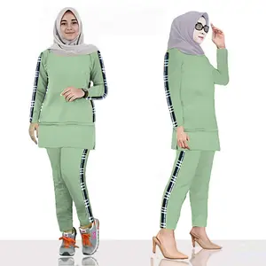 Setelan Kaos Olahraga Senam YV BRBRRY Training Wanita Babyterry Jumbo XL - 3XL / 18758 Baju Celana Muslim