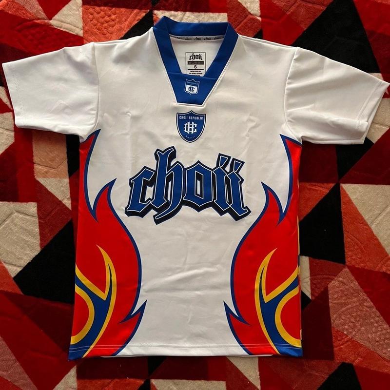 2024 Choii Baju T-Shirt Viral Sports Jersey Retro V-Neck Large - TikTok ...