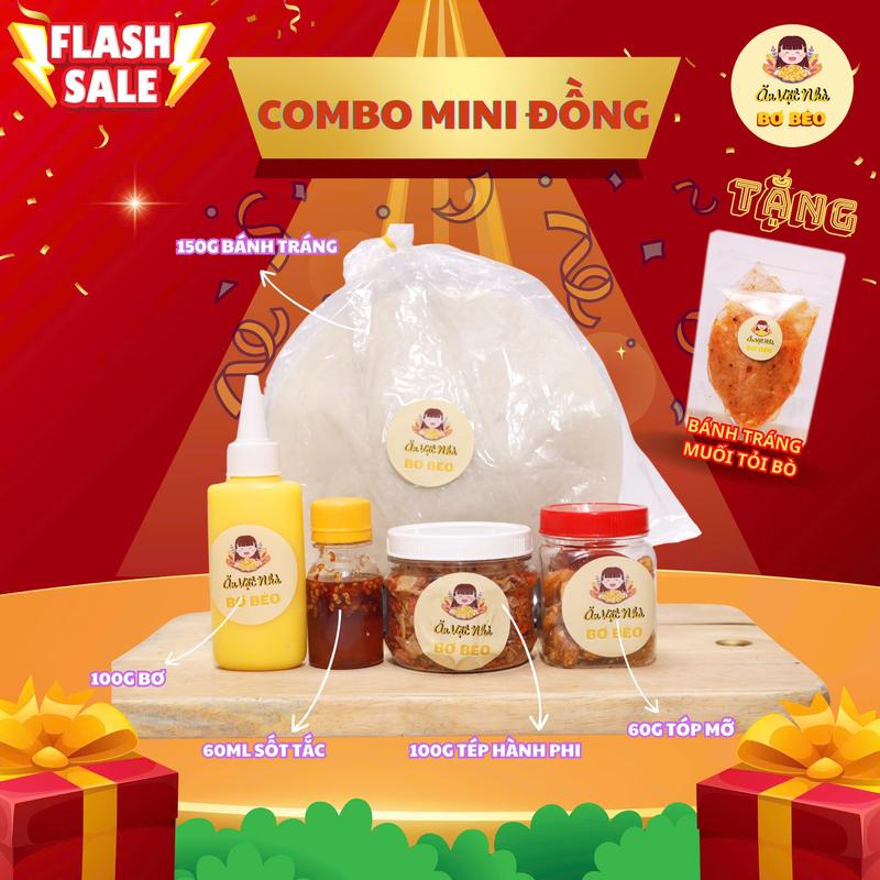 Combo Mini Đồng Bánh Tráng Phơi Sương, Bơ, Tóp Mỡ, Sốt Tắc Và Tép Hành Phi - Ăn Vặt Snack Food