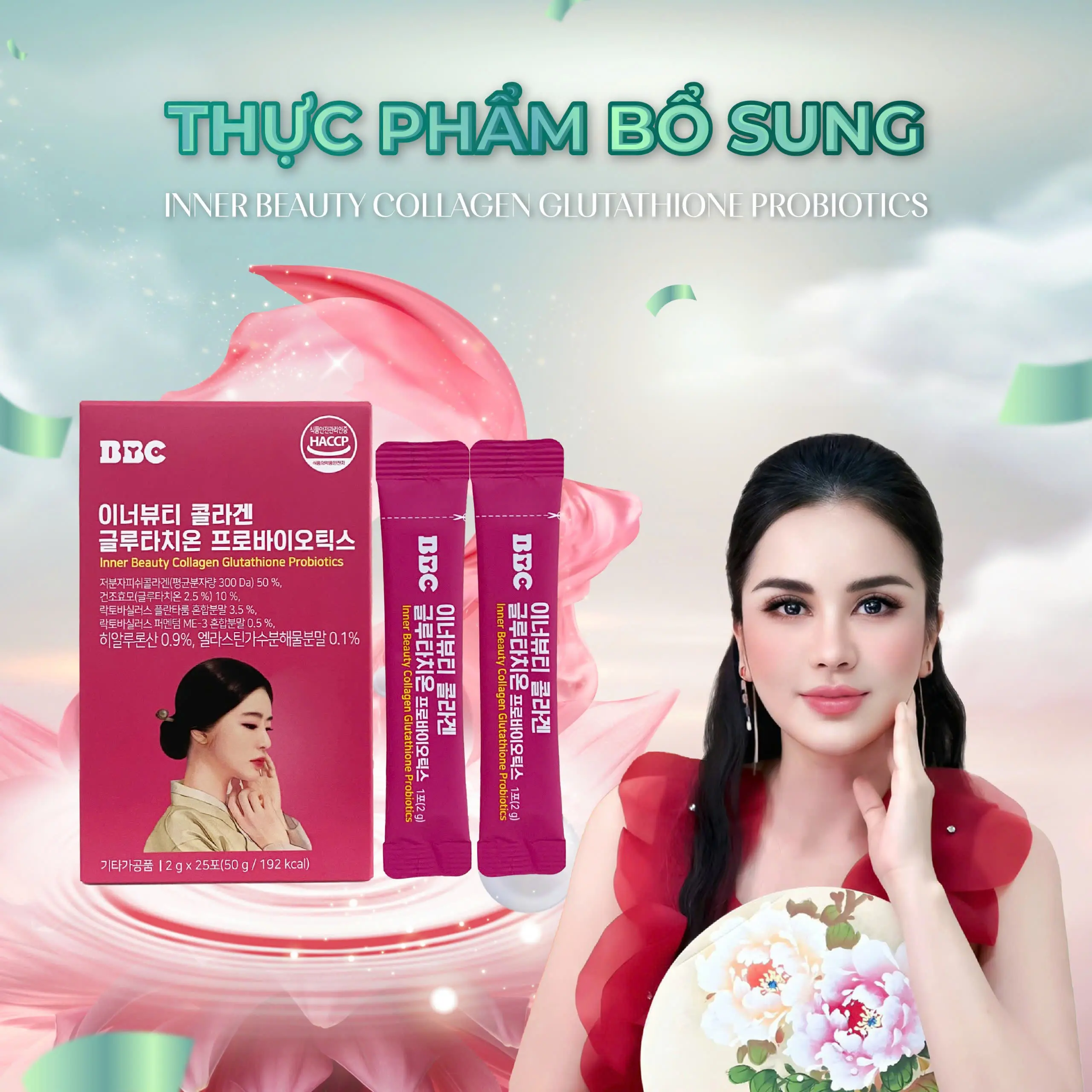 MVS - [DATE 9/2026] Thực phẩm bổ sung Inner Beauty Collagen Glutathione Probiotics