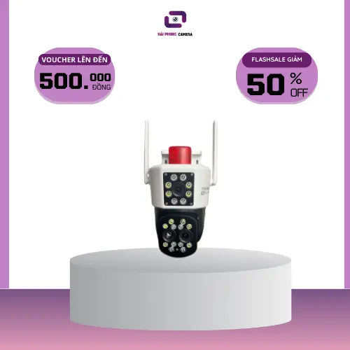 [ Bảo hành 12 tháng] Camera Yoosee Q20Z- 3 mắt 2 khung hình- Zoom 12X quang học- Đàm thoại gọi điện 2 chiều- Hình ảnh 15.0 mpx nhìn siêu nét- Trợ sáng ban đêm có màu rõ nét như ban ngày- Hải Phong Camera