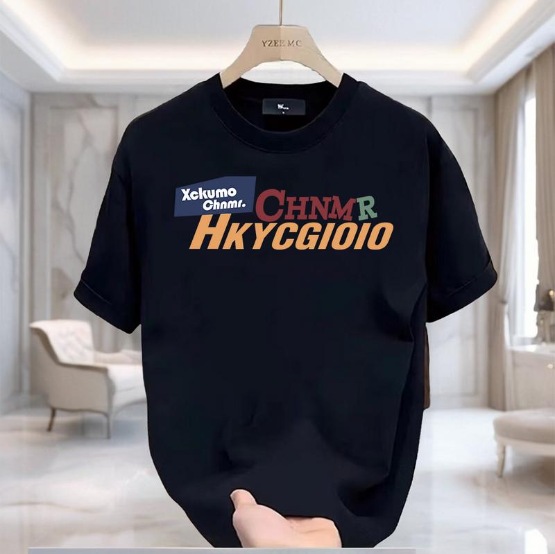 Product Introduction of Áo Thun Nam, 100% Cotton, ngắn Tay, Dáng Rộng Vừa Vặn, Thoải Mái, In Chữ Tiếng Anh 5