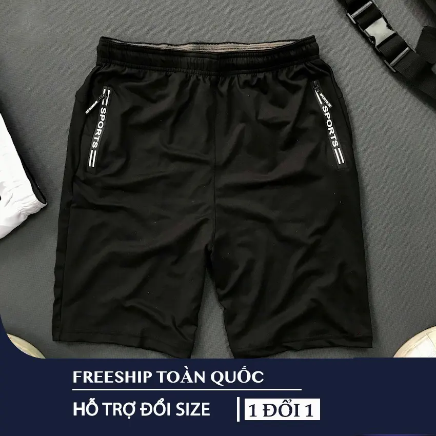 [QSTT012] Quần đùi nam thể thao vải thun lạnh dày Khóa kéo Sport cực đẹp