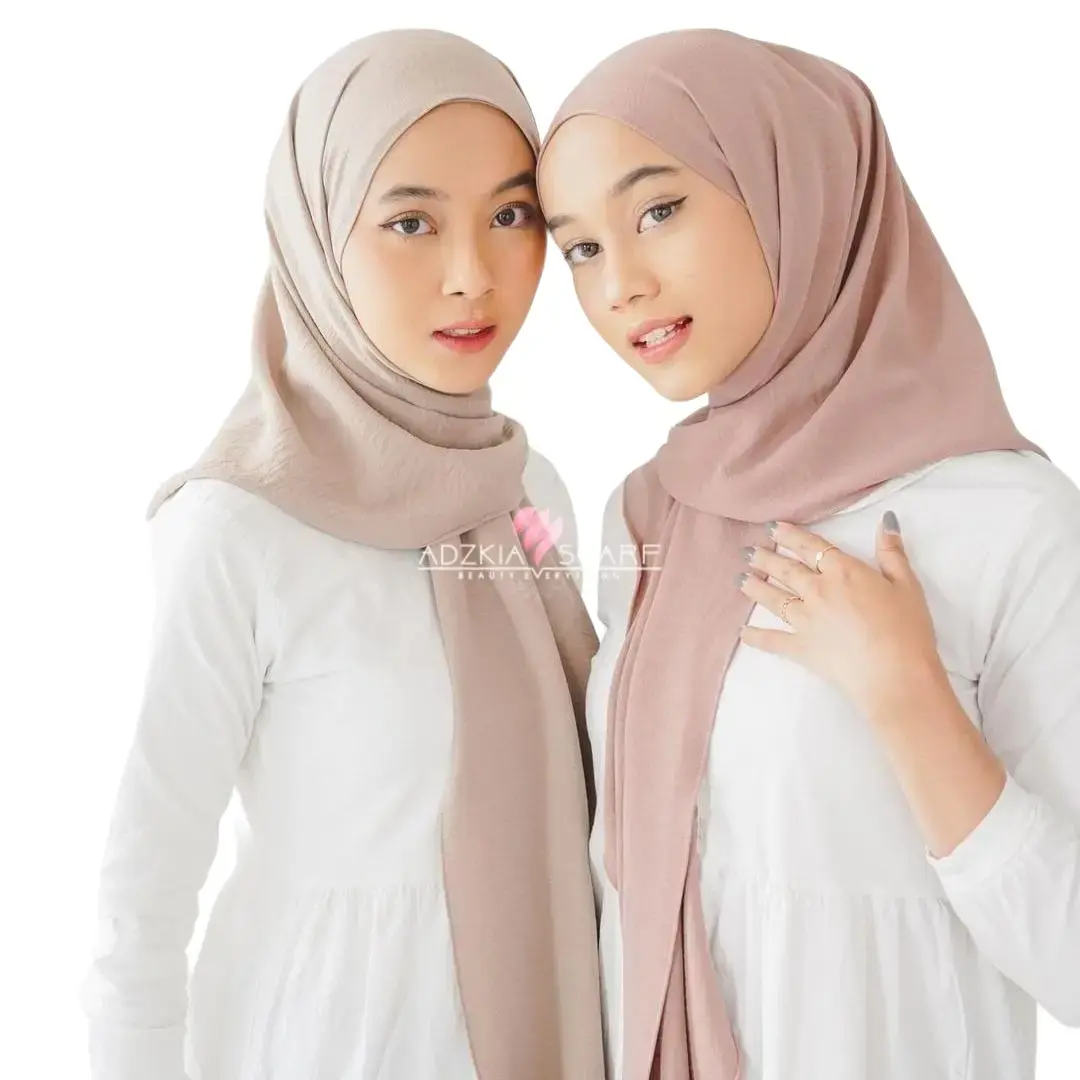 Adzkiascarf.id - Pashmina Cerutty Baby Doll Sahara size 75 cm x 180 cm Kerudung Wanita Muslim Jilbab Ceruti Ceruty Instan Panjang