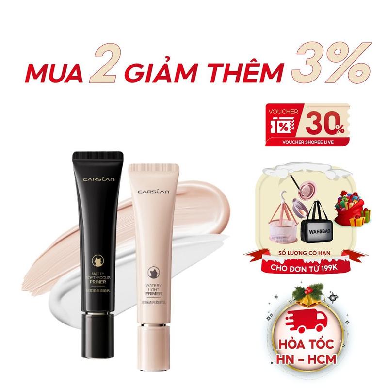 Kem lót Carslan dưỡng ẩm kiểm soát dầu che khuyết điểm làm đầy nếp nhăn 35g Matte Nữ Cosmetic Women Mỹ Phẩm