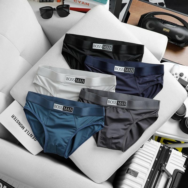 Quần Sịp Nam tam giác Boss Man in bản mẫu sịp cao cấp, Quần Sịp Xì Nam thun lạnh 5 màu co dãn 4 chiều thấm hút mồ hôi T17 (che tên sản phẩm khi giao hàng)