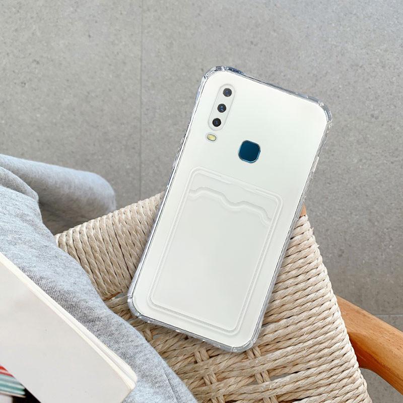 FOR ALL TYPE HP New! Transparent Card Slot Holder - Softcase Fullcover For Vivo Y17 Y12A Y12S Y20 Y20i Y20S Y21 2021 Y11 2019 Y12 Y12i Y15  Y21S Y33S T1X Y21T Y21A Y15S Y15A Y01 Y15C Y91C Y1S Y91 Y93 Y95 Y91i Y02 Y02T Y22 Y22s Y35 Y16 Y02s Y17S Y100 4