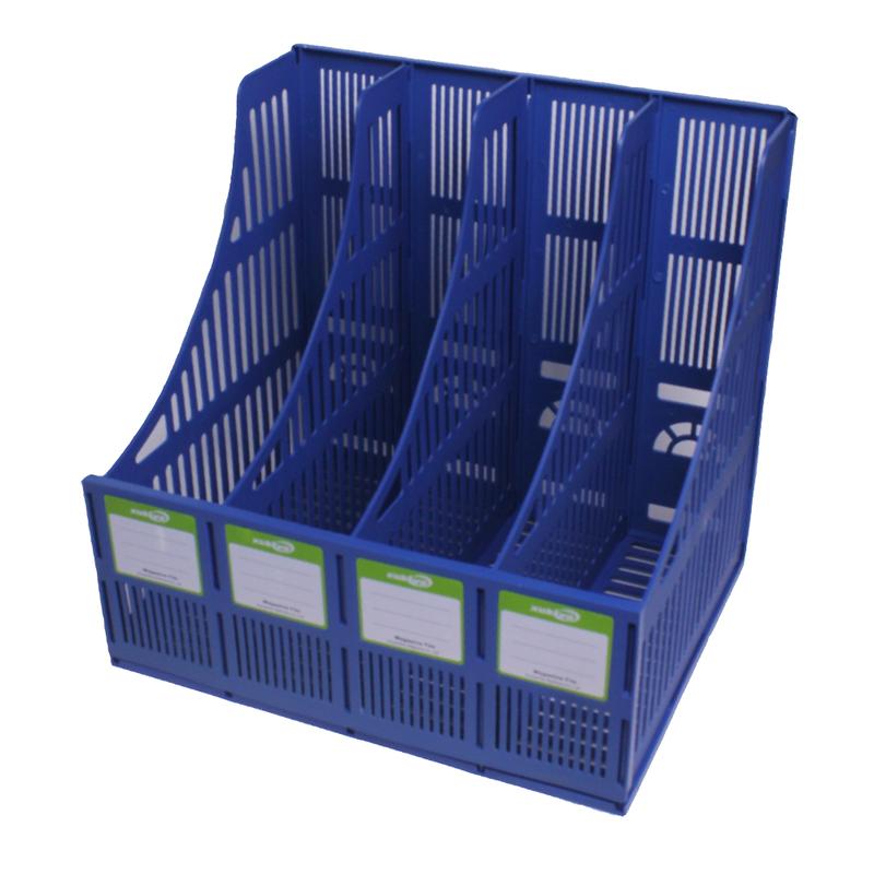 Kệ 4 ngăn Xukiva để bàn màu xanh dương chất liệu nhựa tốt giúp lưu trữ giấy tờ file hồ sơ gọn gàng cho văn phòng SUKADO