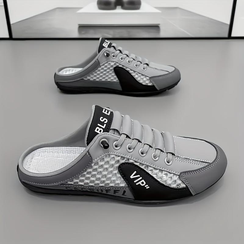 Men'S Fashionable Slip-On Sneakers - Non-Slip, Durable Sports Sandals with Breathable Fabric Lining, PU Upper, Khaki/Grey/White & Green - Ideal for Indoor, Vacation, Daily Wear, Casual Footwear |   Minimalist Style |   Slipon Sneakers 4