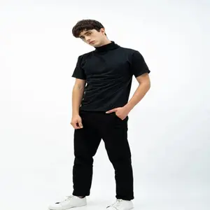 Kaos polos lengan pendek leher tinggi / turtle neck turtleneck pria stile korea Putih Polos Hitam Santai Baju Kain Lembut Panjang Nyaman Distro Variasi Oblong Katun Kerah Cowok Keren Tangan