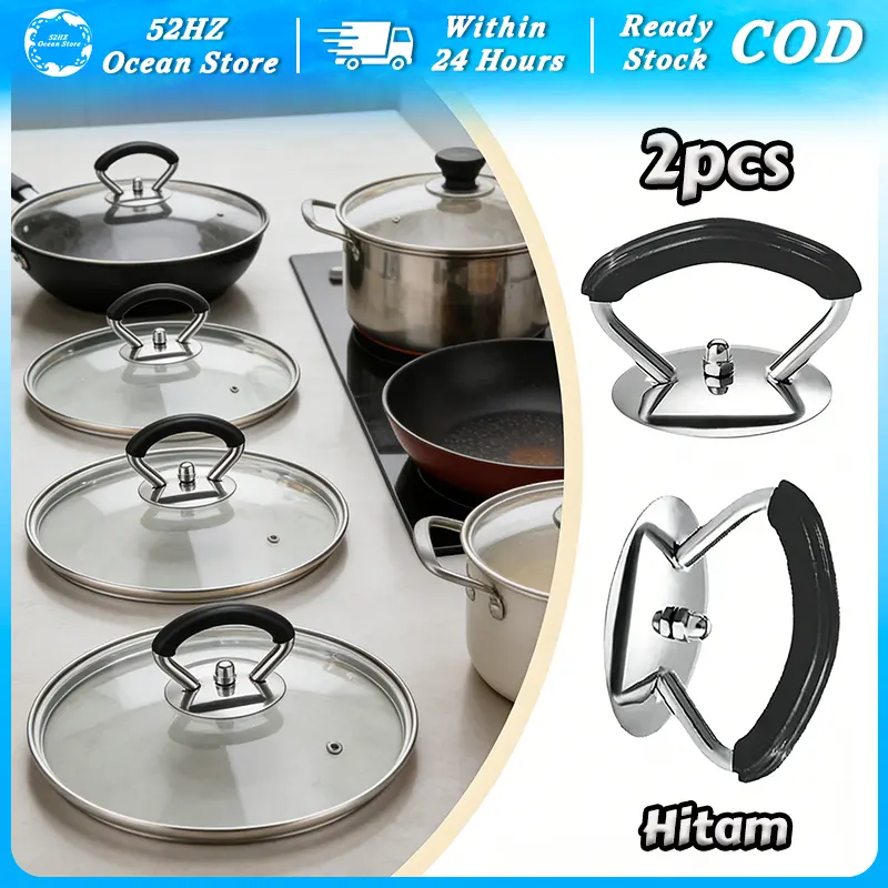 Gagang Tutup 2pcs Panci Kaca Baut Tutup Panci Stainless Knop Gagang Panci Anti Panas Tutup Baut