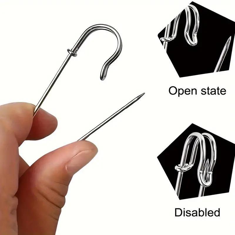 Stainless Steel Safety Pin, 10pcs/set Durable Safety Pin, Sewing Accessories for Blanket, Skirt, Bag, Canvas, Home Decor, DIY Craft 1