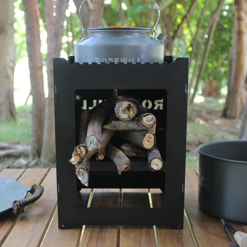 Product Introduction of Portable Camping Stove, Detachable Outdoor Firewood Stove, Multifunctional Camp Stove for Cooking & Heating, Camping & Hiking Equipment 2