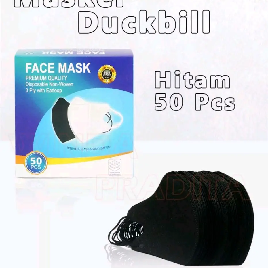 MASKER DUCKBIL WARNA HITAM ISI 50PCS