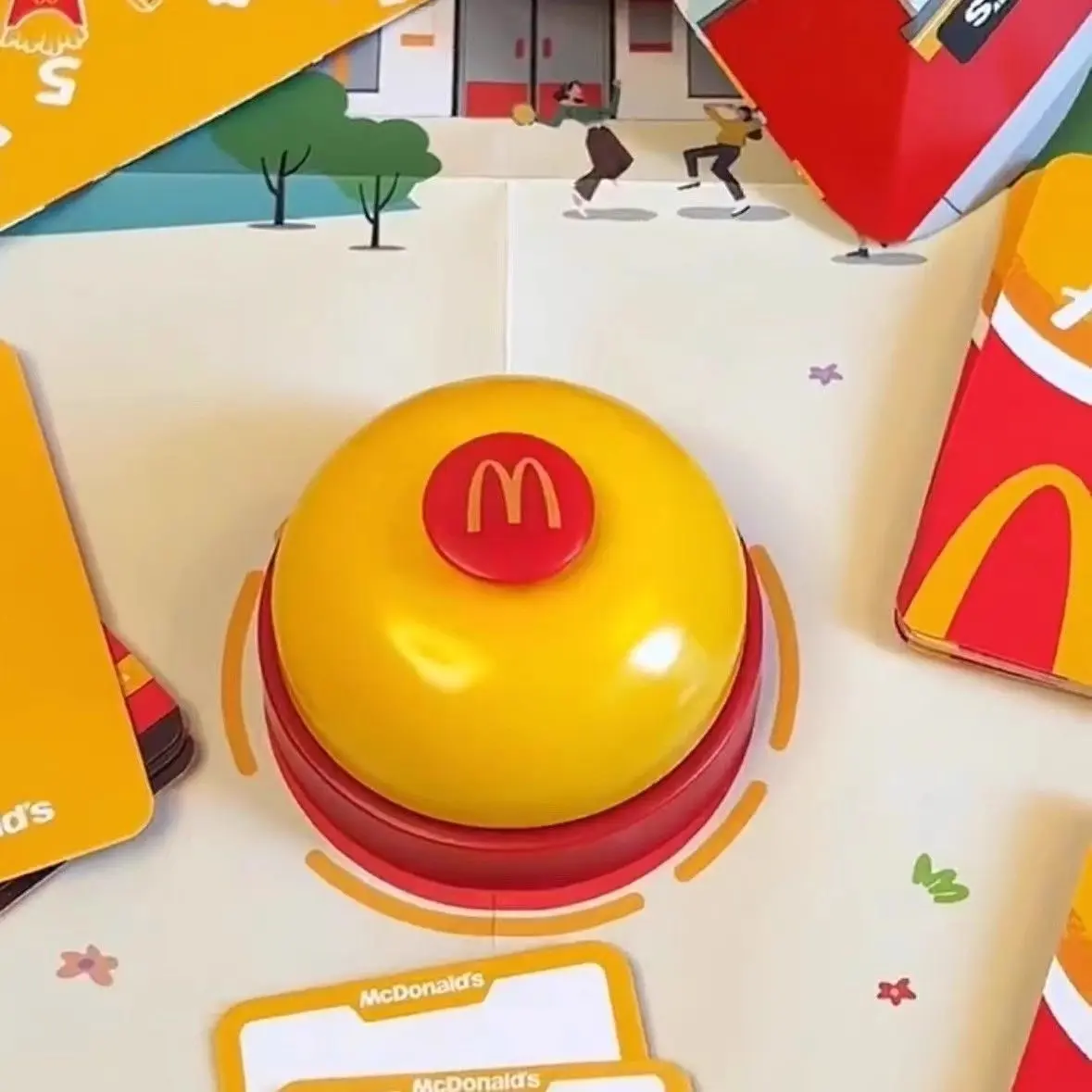 [1056 People Collected] McDonald's Bell Handheld Answering Bell Grabbing Artifact Front Desk Serving Table Bell Calling Pet Shaking Bell Toy