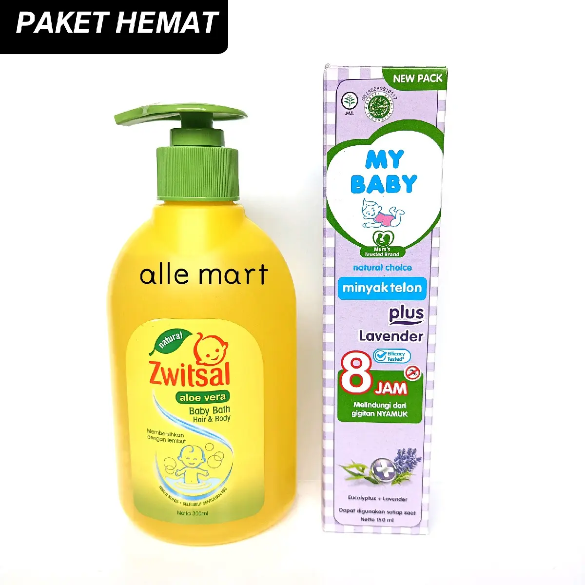 PAKET HEMAT Zwitsal Pump 300ml Dan My Baby Minyak Telon Lavender 150ml Perawatan Bayi