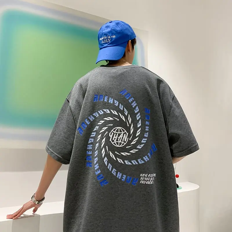 Baju Oversize Modern Big Size Kaos Abu Atasan Dewasa Sablon Pria 0