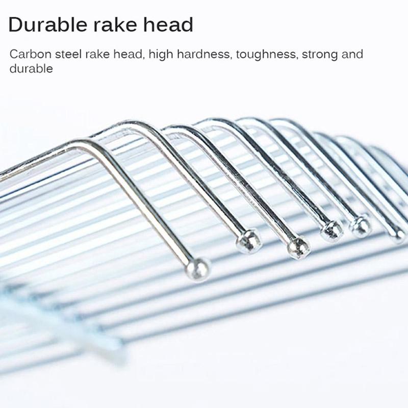 Grass Rake 9 Teeth Stainless Steel Rake Adjustable Steel Rake With Handle Gardening Rake L6K4 6