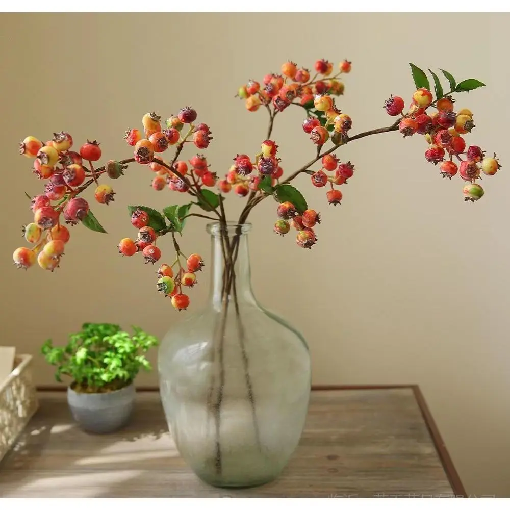 Simulated blueberry fruit, artificial pulp fruit, tree branches, fake fruits, home decor, indoor living room decorations, ornaments, photography, photography props, simulated flowe