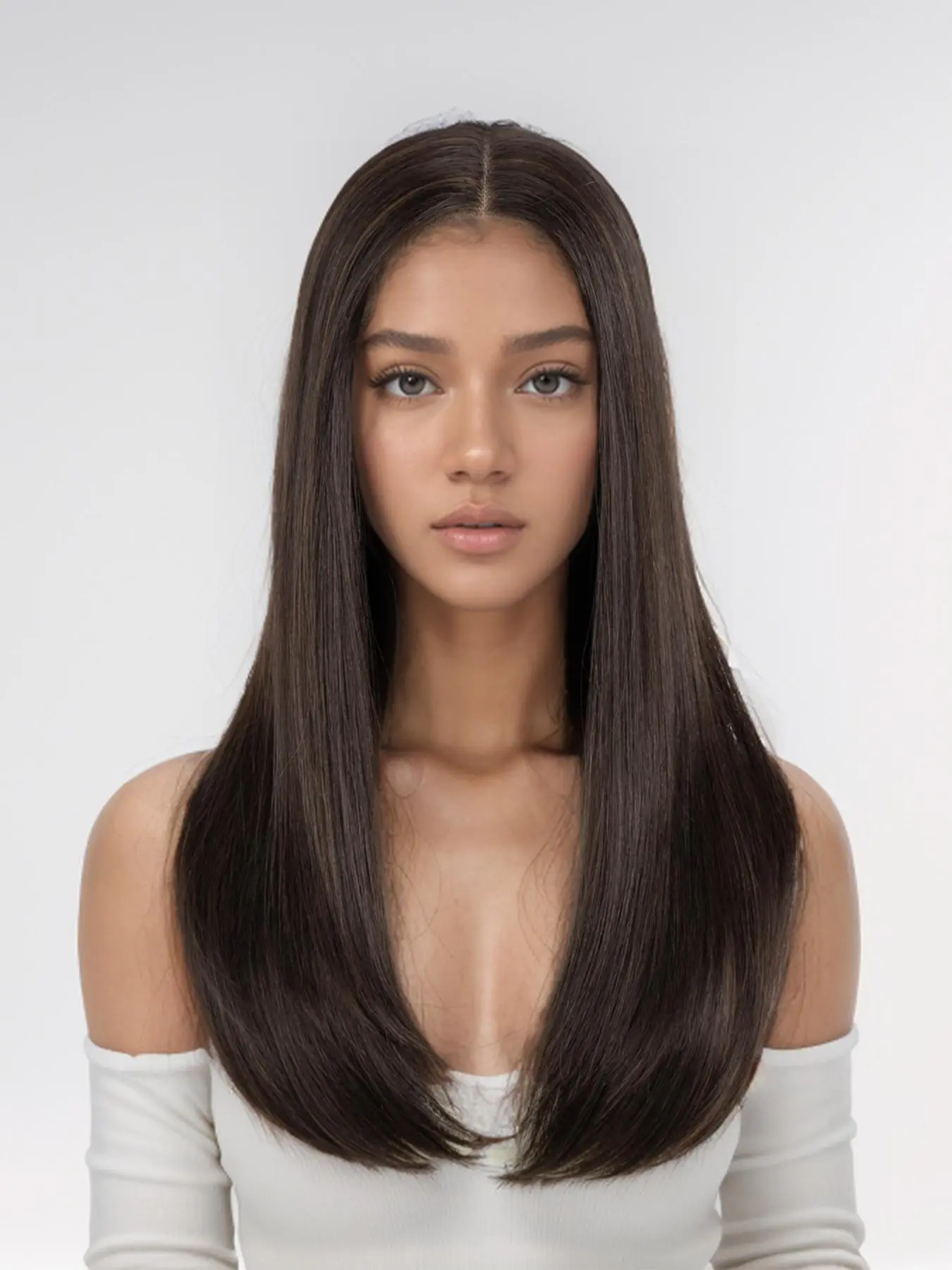 22 Inch Short Straight Wigs for Women, Gorgeous Fluffy Wigs without Bangs, Synthetic Lace Front Wigs for Party Hairstyles Ideas Used, Daily Use UK Girls Wigs