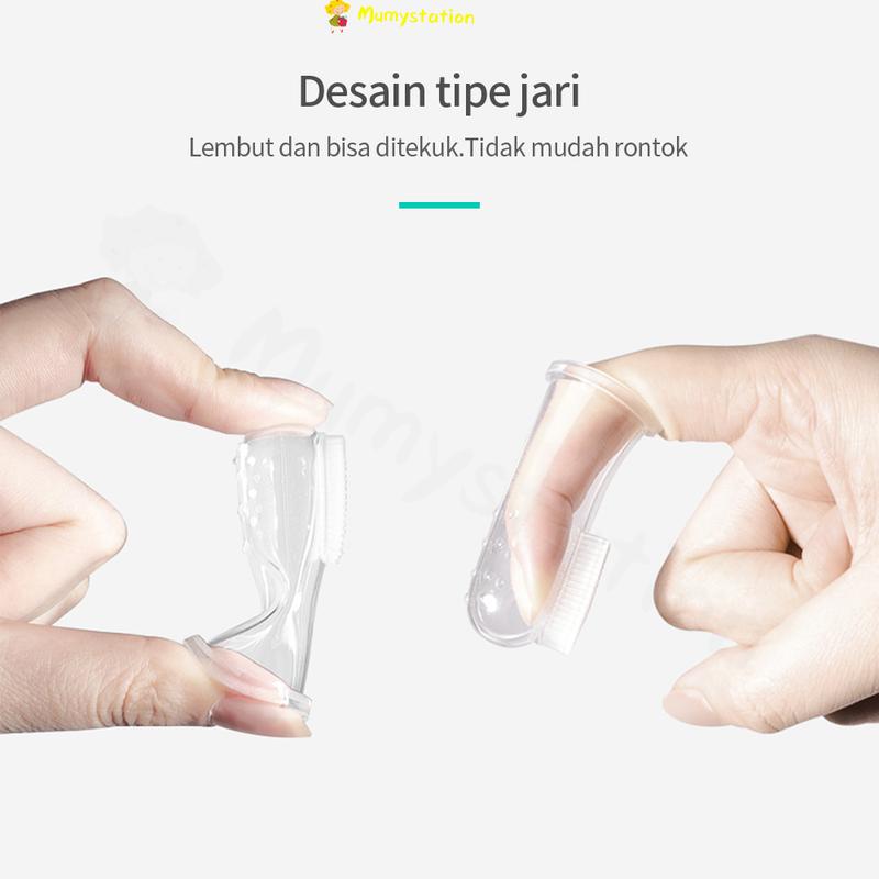 Product Introduction of Sikat Gigi Silicon Bayi - Finger Tooth Brush - Pembersih Mulut Bayi Biru Merah Putih 21