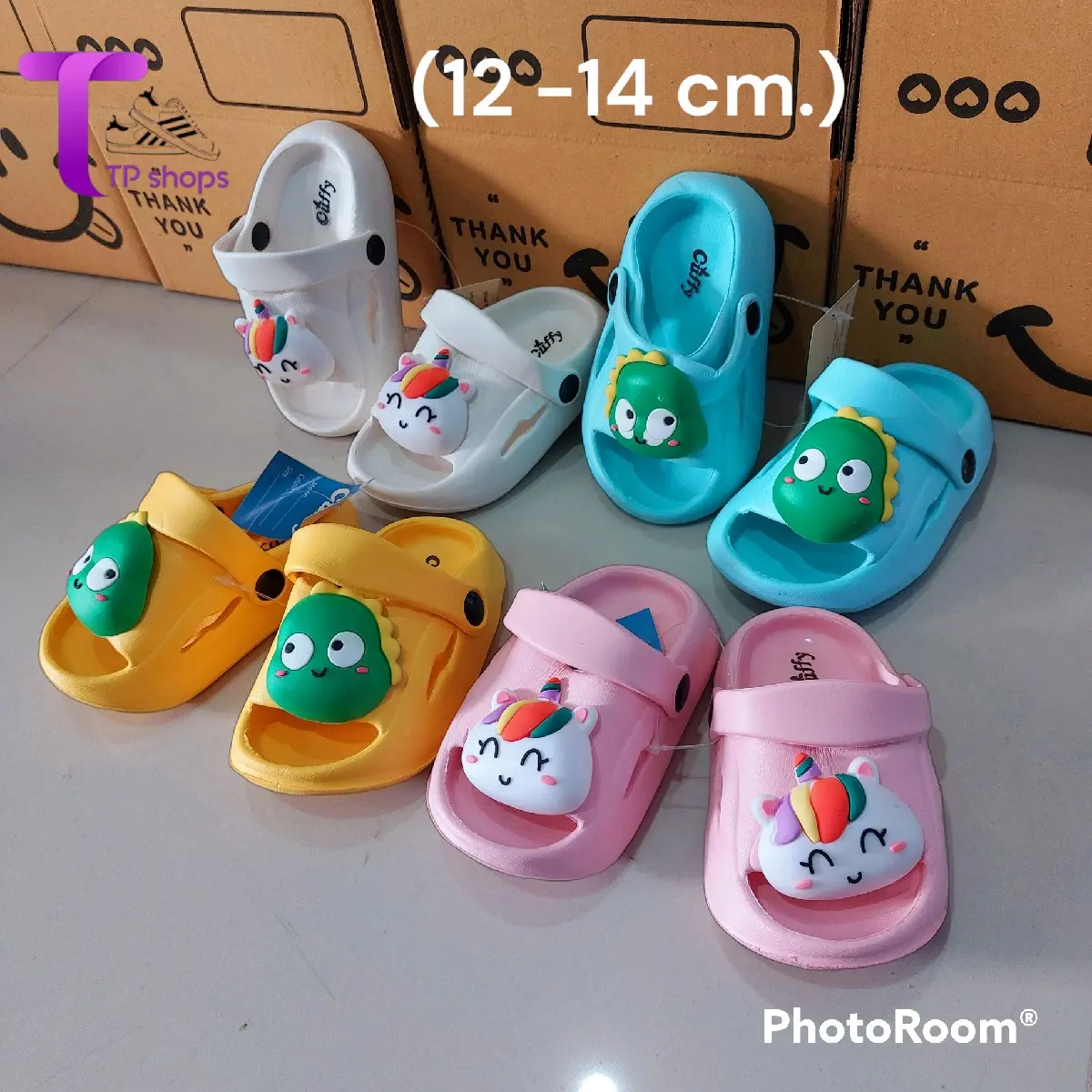 รองเท้าเด็กสวมรัดส้นหน้าการ์ตูน( ยาว 12 - 14 cm.) เด็ก เด็กผู้หญิง เด็กผู้ชาย สบาย นุ่ม ระบายอากาศได้