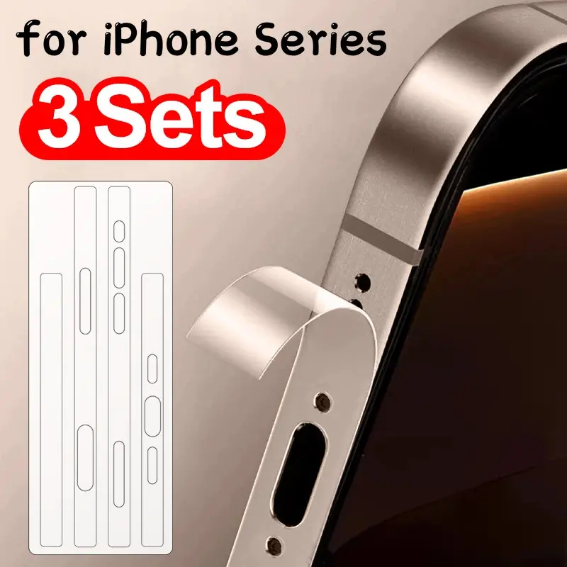 Hydrogel Side Protective Sticker Film For iPhone 16 15 14 Plus 13 Pro Max Anti-Scratch Frame Phone Border Covers For iPhone 16 Protector Casing