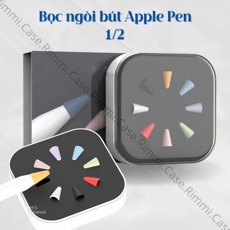 Vỏ Bọc ngòi bút Pencil Táo 1 2 chống trượt chống mòn bảo vệ ngòi bút cảm ứng chất liệu TPU mềm không cản trở cảm ứng Phụ Kiện dành cho bút cảm ứng