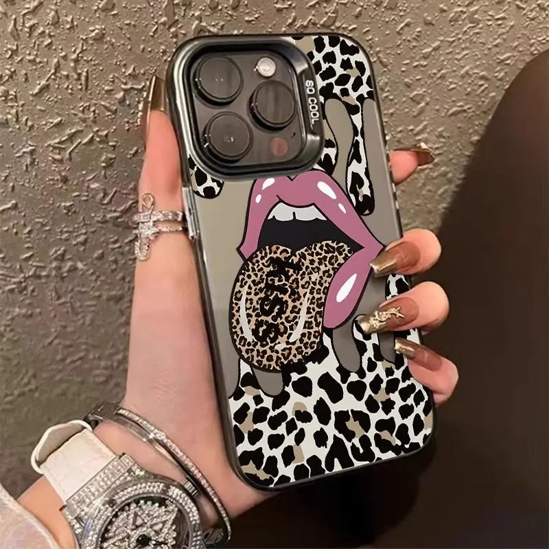 Fashion Leopard Pattern Phone Case, Anti-shock & Anti-slip Cell Phone Protective Cover, Phone Accessories Compatible with iPhone 16 15 14 13 12 11 Pro Max, Casing
