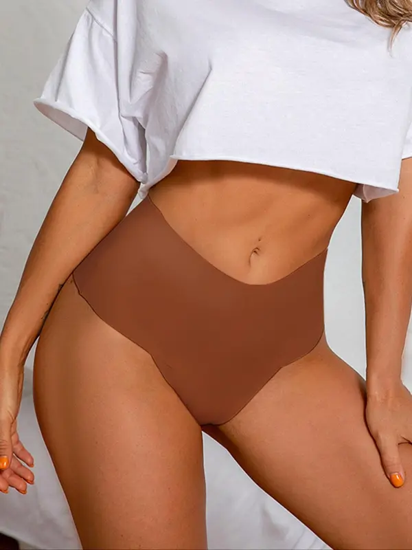 Women's Solid Color Seamless Thong, Soft Comfy Breathable Panty for Daily Wear, Women's Underwear for Summer 8
