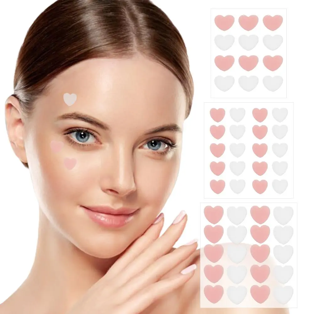 12pcs/20pcs Acne Patch Cute Pink Heart Transparent Long Concealer Waterproof Lasting Care Skin P2R5