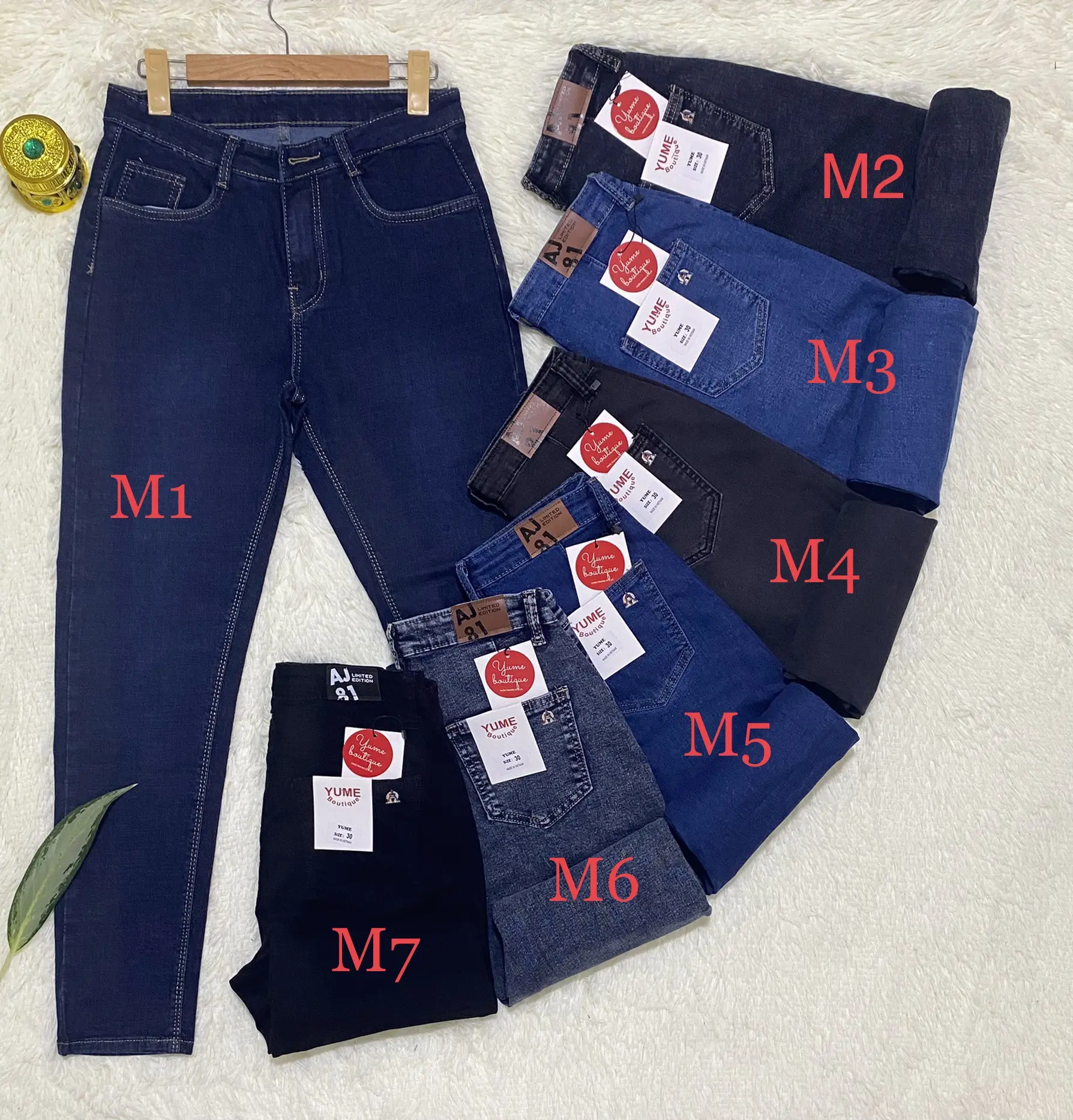 Quần dài lưng cao  YUME JEAN BIGSIZE  Có size từ 26-46 cho người 120kg trở lại [FREESHIP Khi Mua Hàng] Vải dày và co giãn