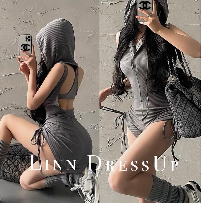 Có Tay Dài Set Bộ Jum Liền Thân Short Phối Nón Hở Lưng Dây Rút Thun Gân Chuẩn Form 3 Màu Đi Chơi Thể Thao Gym Sang Chảnh Nữ Women Áo Có Video Mẫu Chạy Bộ Tập Gym Sport Tập Thể Dục