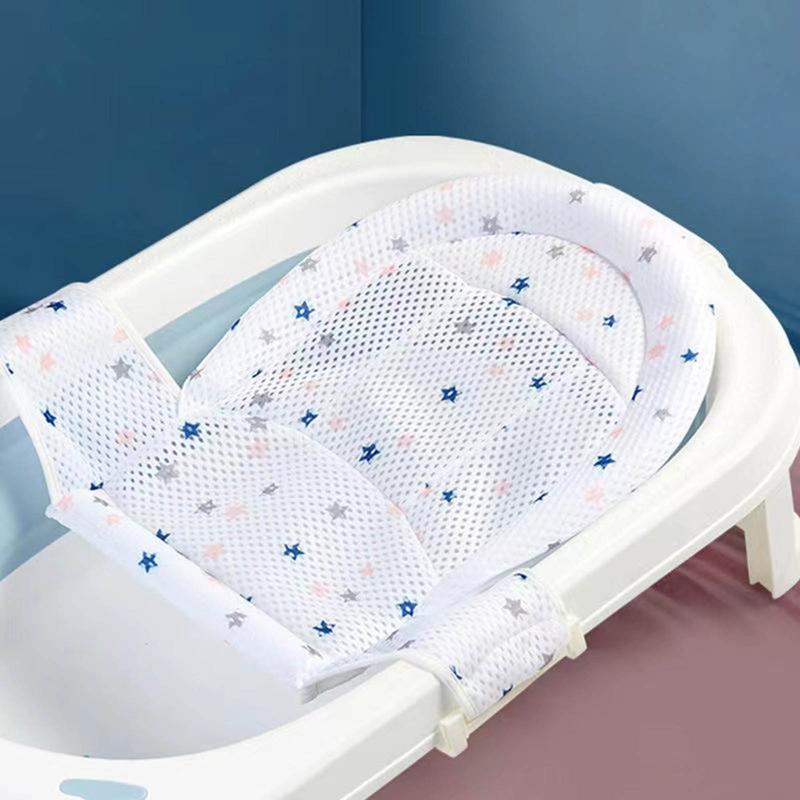 Baby Bath Seat Support Net Infant Bathing Seat Support Mat Adjustable Comfortable Slip Baby Showers Net Bathtub Sit 4