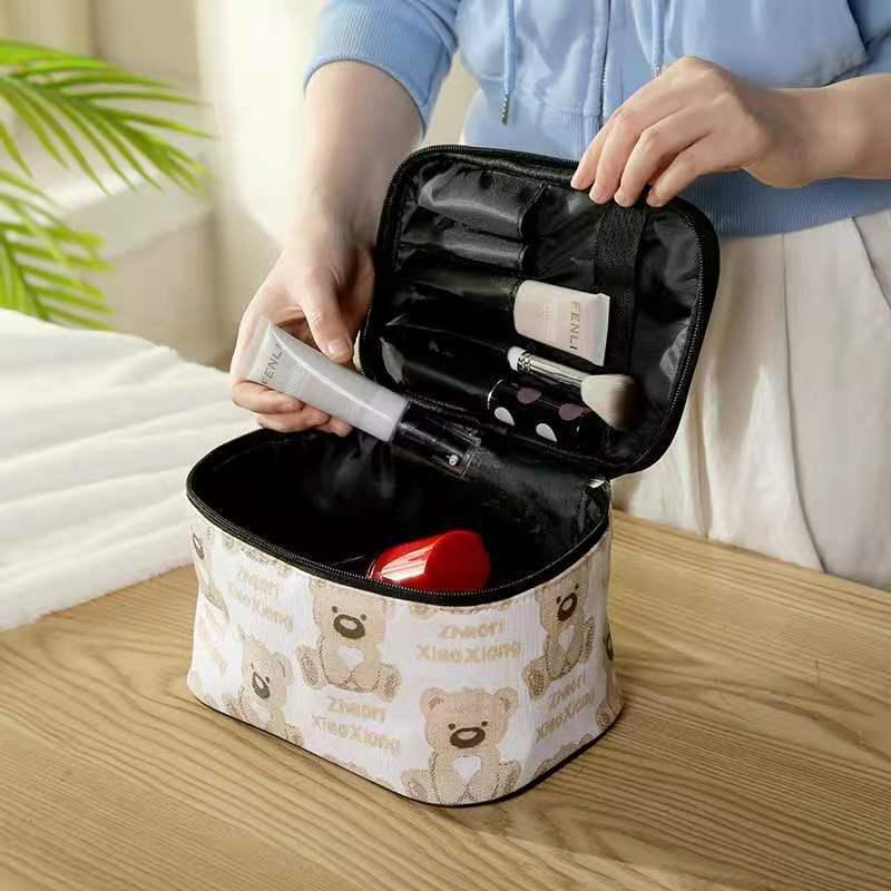 Product Introduction of New Cosmetic Bag Portable Large Capacity Waterproof Cosmetics Storage Bag Travel Handbag Cartoon Wash Bag 5