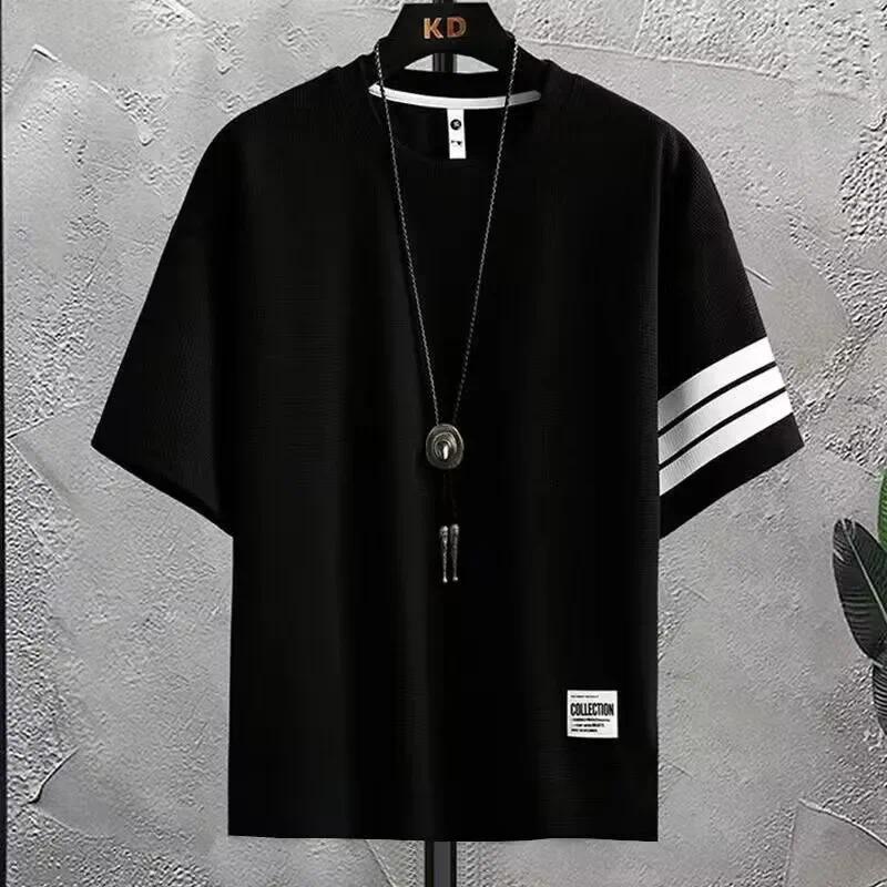 Product Introduction of Summer casual T-shirt short sleeve suit men feel luxury sport set of 2 pieces design checkered crossbody bag free shipping Menswear Breathable Dress Heart Matching Overall Straight 29