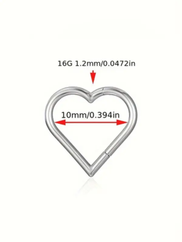 Heart Shaped Stainless Steel Hoop Earrings, Fashionable Earrings for Women & Girls, Trendy All-match & Exquisite Jewelry for Birthday Gift 1