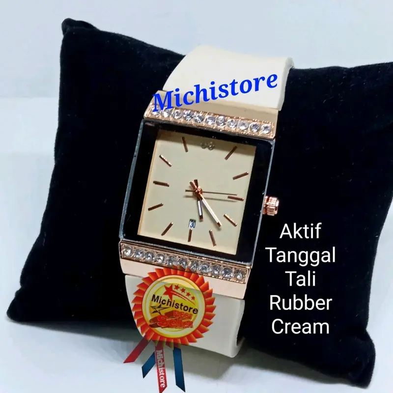 BISA COD, JAM TANGAN RUBBER WANITA ANALOG TANGGAL AKTIF Quartz 1