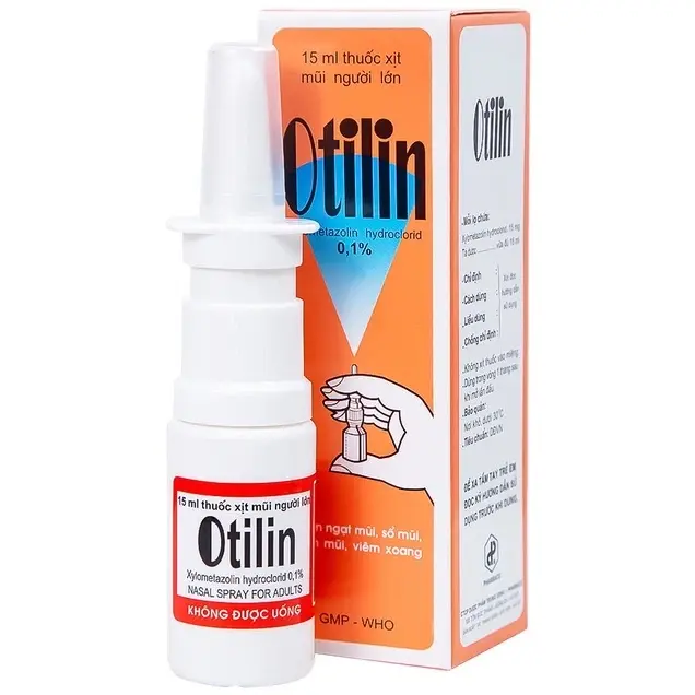 Xịt mũi Otilin 0.1% giảm xung huyết và nghẹt mũi cho người lớn và trẻ em trên 12 tuổi