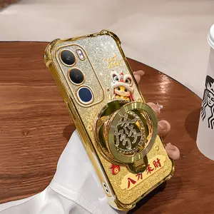 Cocok untuk casing ponsel  vivo Y19s  Casing ponsel anti-jatuh braket logam mewah ringan