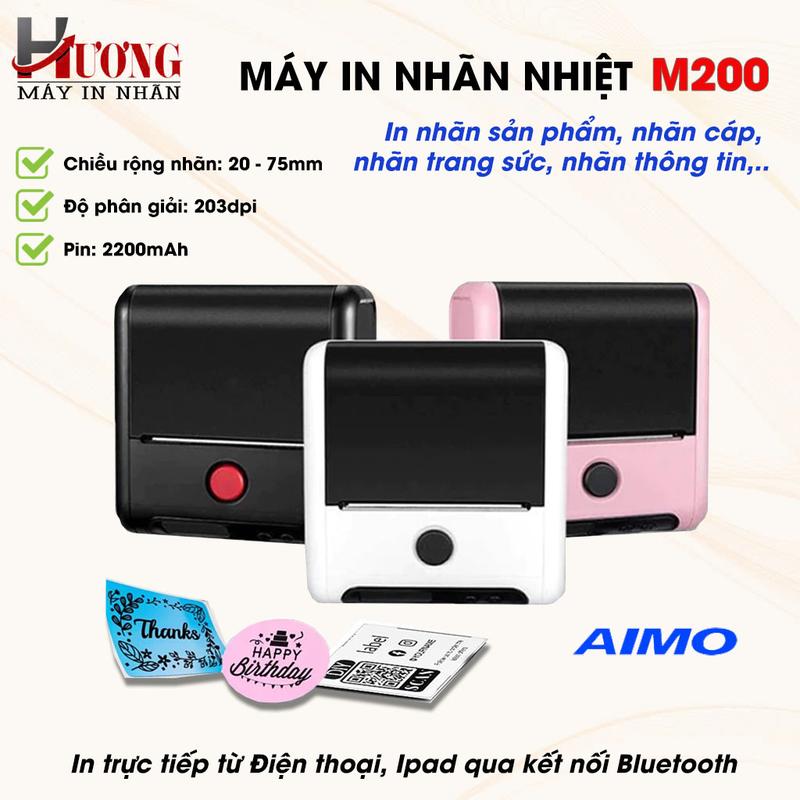 Máy In Nhãn Di Động Aimo Phomemo M200, Bluetooth, In Qua App 0