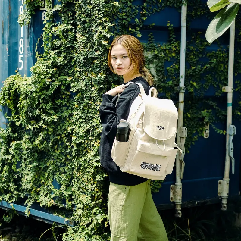 CRSL Broken White Rucksack | Ransel Pria | Backpack Canvas Sekolah Kuliah Kanvas | Bagpack Unisex Pria Wanita | Tas Travelling | tas gunung Cewek 4